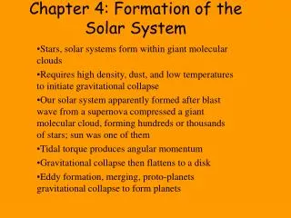 Chapter 4: Formation of the Solar System