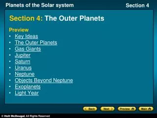 Section 4: The Outer Planets