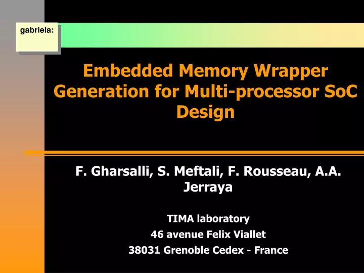 embedded memory wrapper generation for multi processor soc design