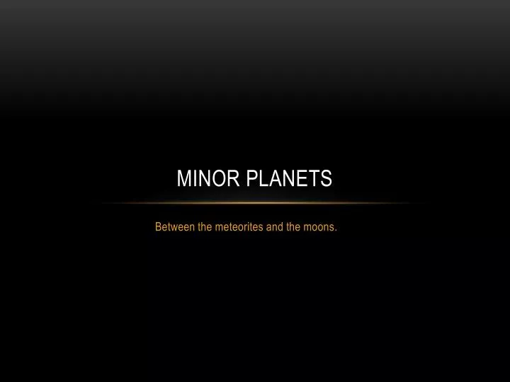 minor planets