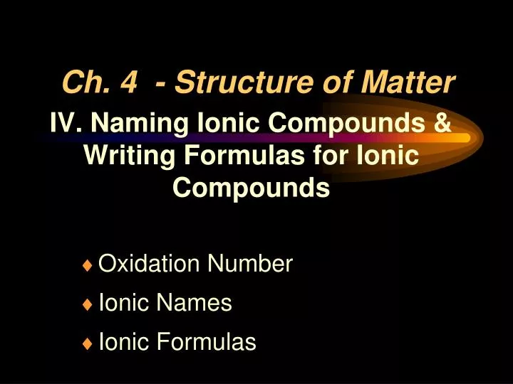 ch 4 structure of matter