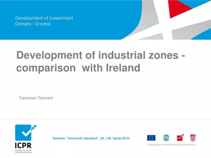 development of industrial zones comparison with ireland