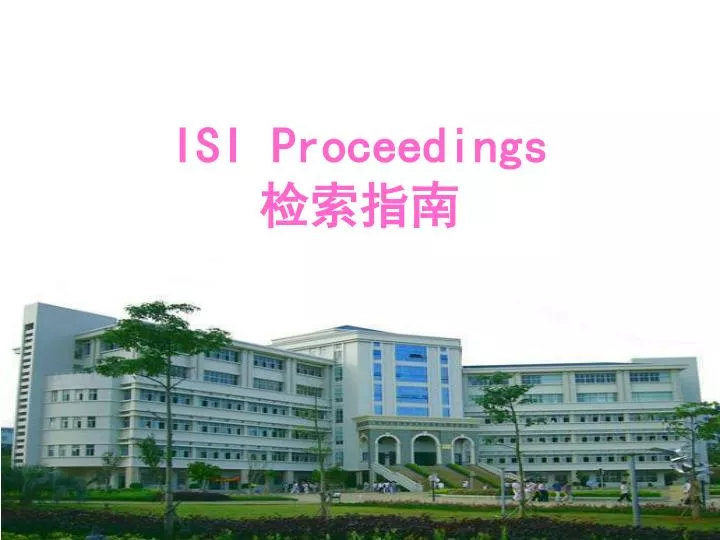 isi proceedings