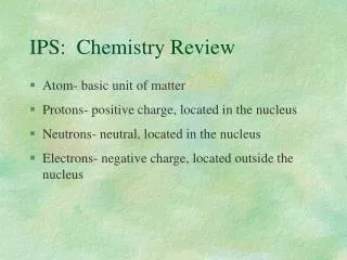 IPS: Chemistry Review