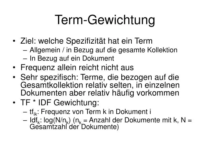 term gewichtung