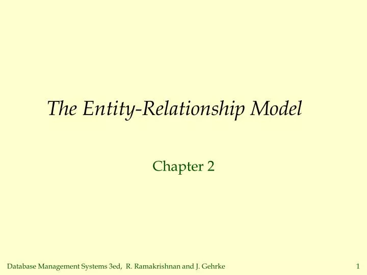 the entity relationship model