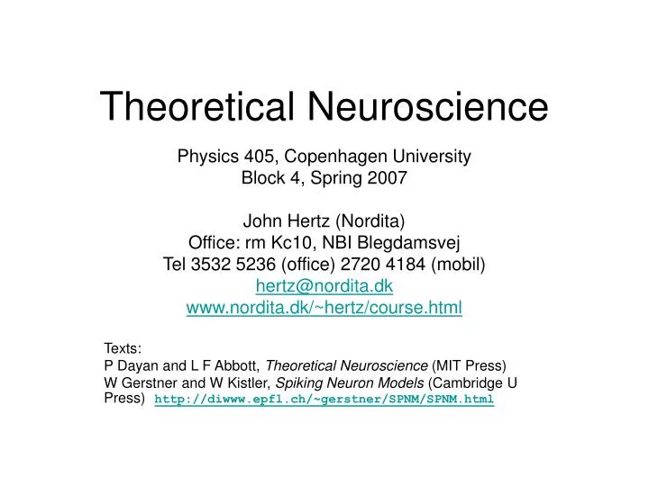 theoretical neuroscience