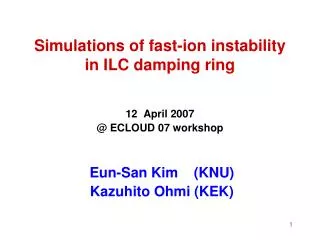 Simulations of fast-ion instability in ILC damping ring