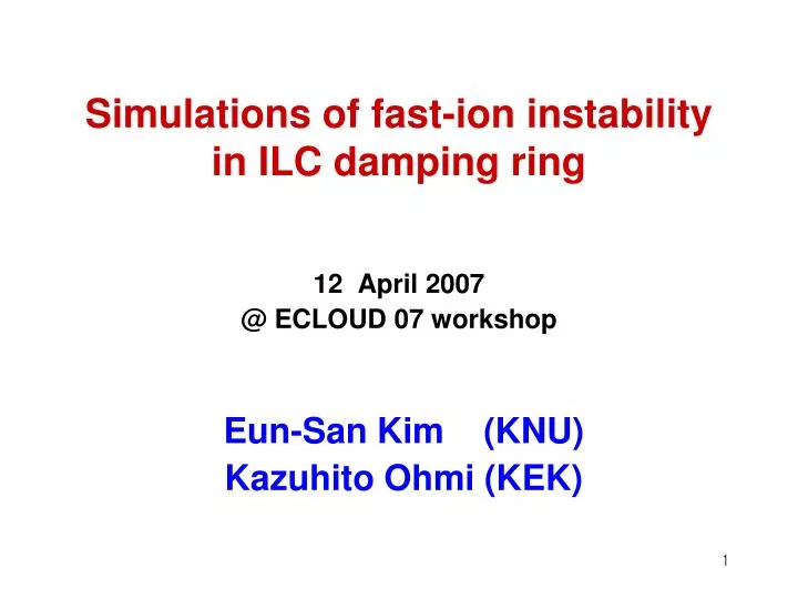 simulations of fast ion instability in ilc damping ring