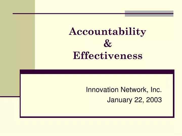 accountability effectiveness