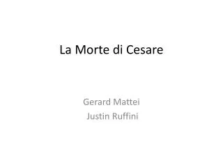 la morte di cesare