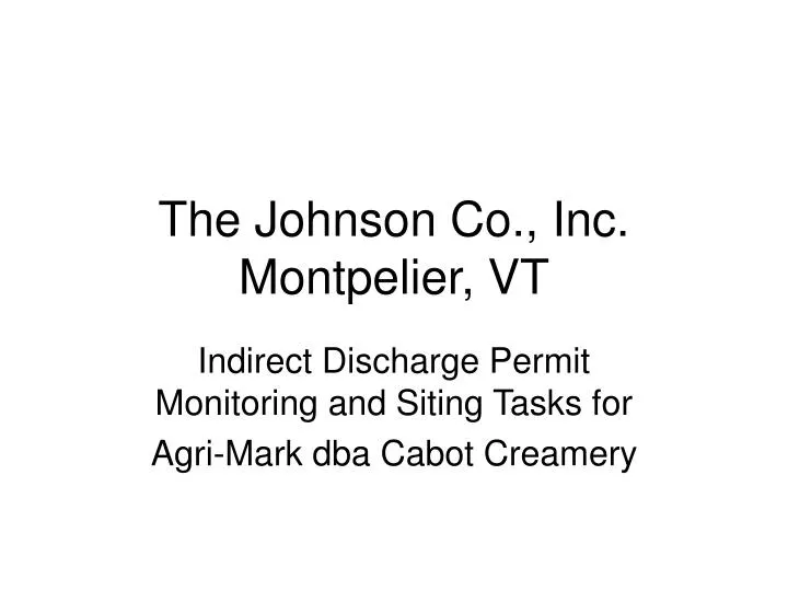 the johnson co inc montpelier vt