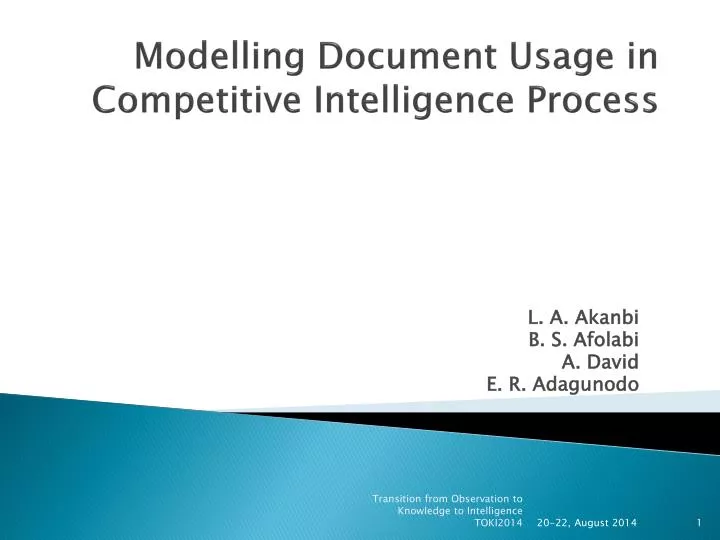modelling document usage in competitive intelligence process