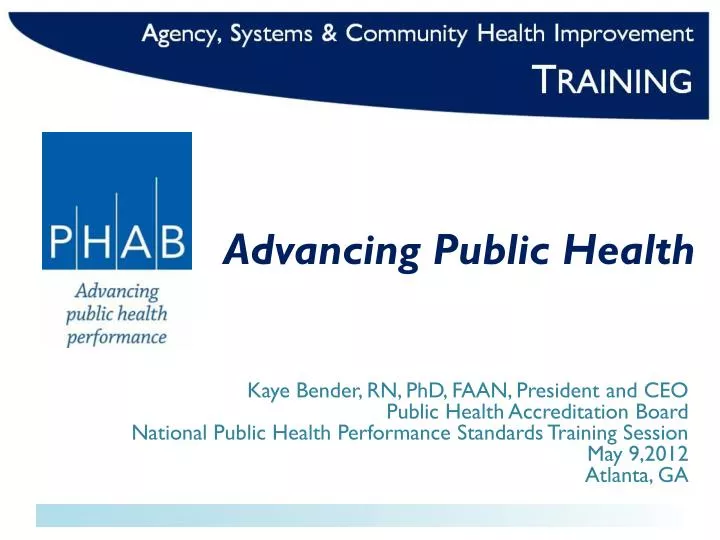 advancing public health