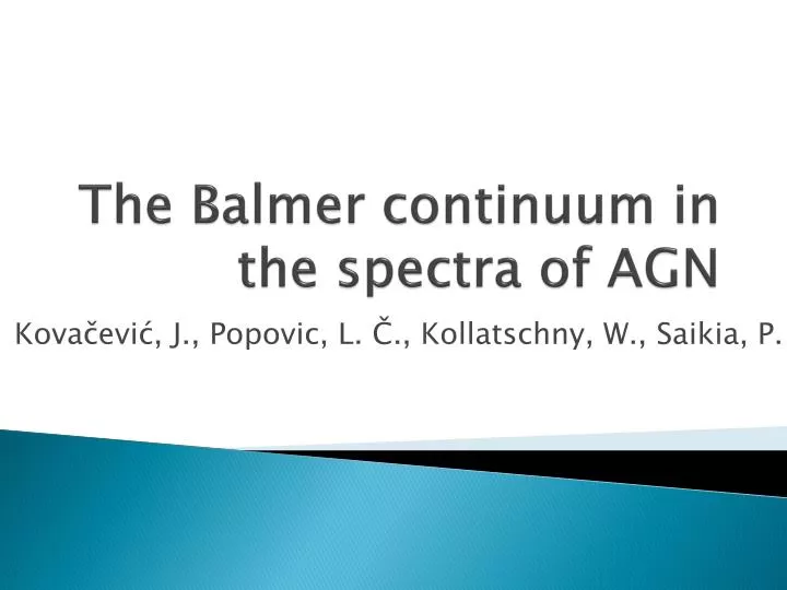 the balmer continuum in the spectra of agn