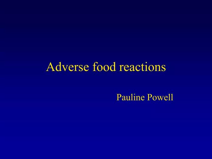 adverse food reactions