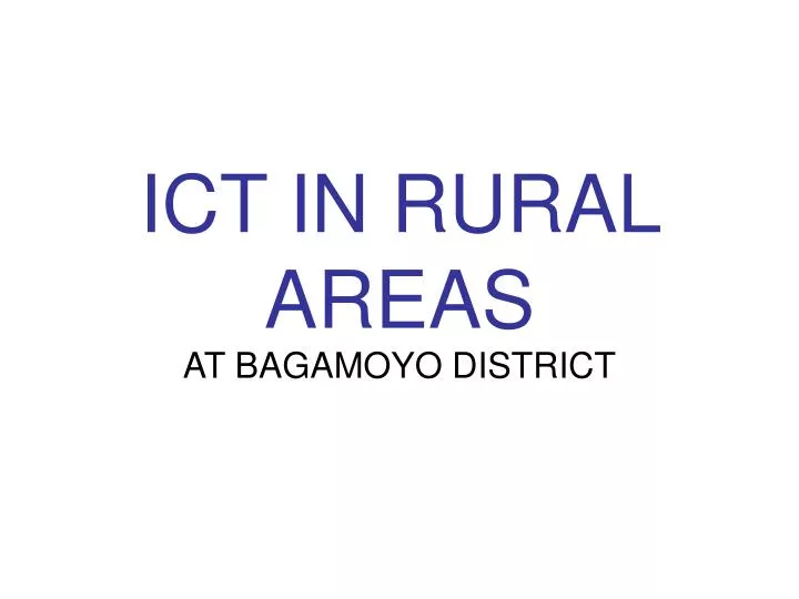 ict in rural areas