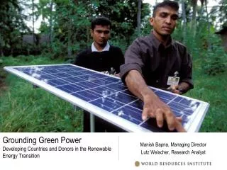 Grounding Green Power Developing Countries and Donors in the Renewable Energy Transition