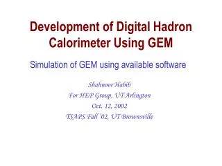 Development of Digital Hadron Calorimeter Using GEM