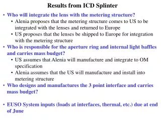 Results from ICD Splinter