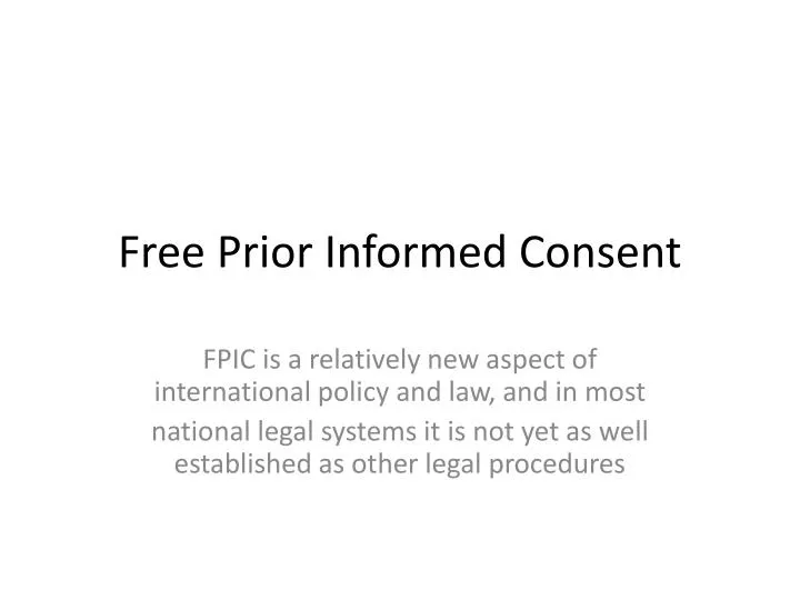 free prior informed consent