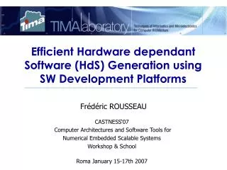 Efficient Hardware dependant Software (HdS) Generation using SW Development Platforms