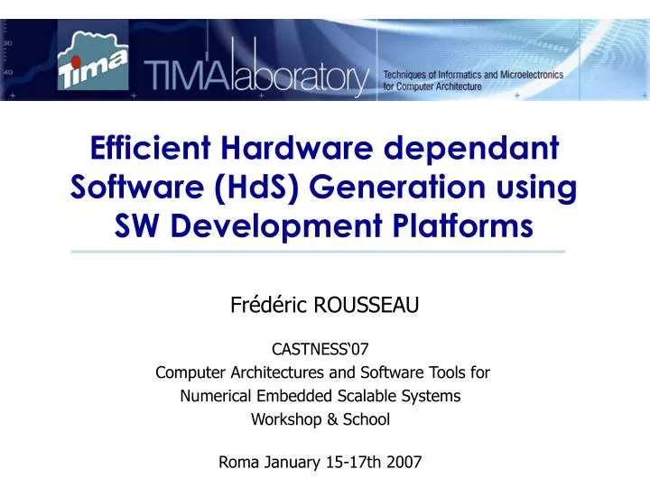 efficient hardware dependant software hds generation using sw development platforms
