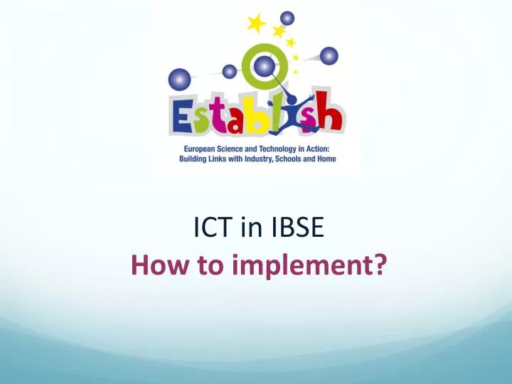 ict in ibse how to implement