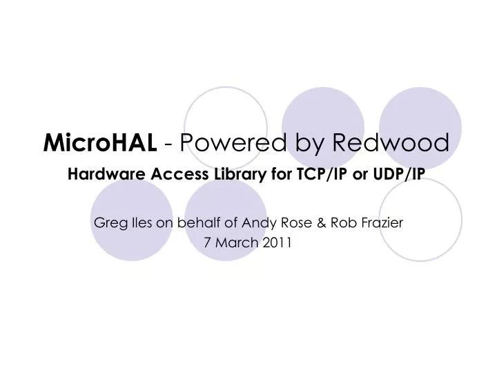 microhal powered by redwood hardware access library for tcp ip or udp ip