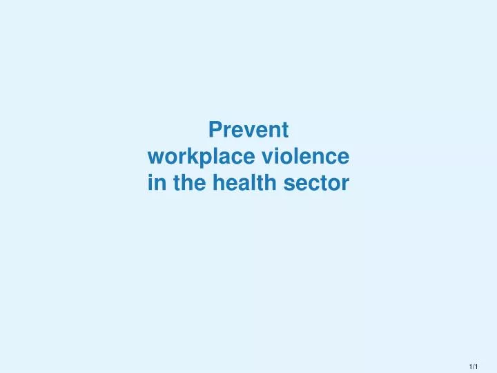 prevent workplace violence in the health sector