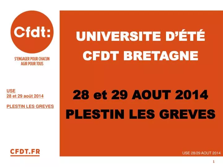 universite d t cfdt bretagne 28 et 29 aout 2014 plestin les greves