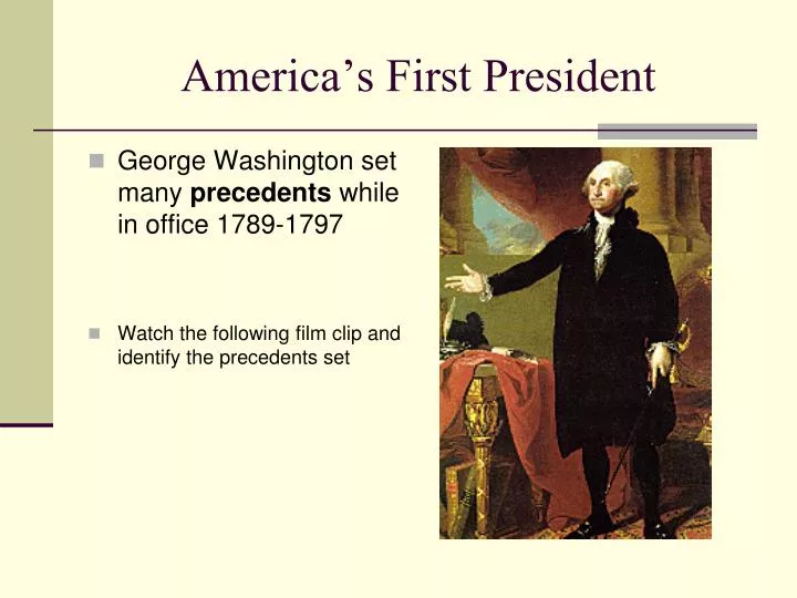 america s first president