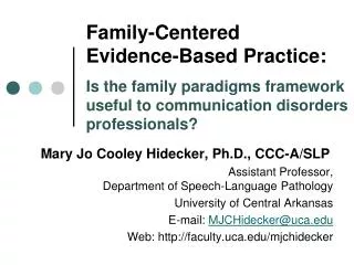 Mary Jo Cooley Hidecker, Ph.D., CCC-A/SLP