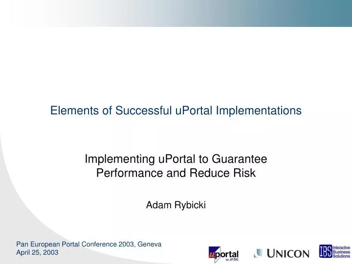 elements of successful uportal implementations