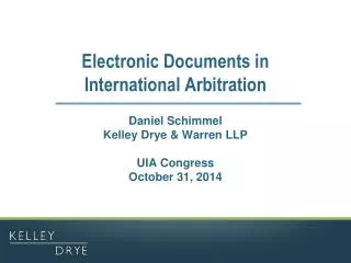 Electronic Documents in International Arbitration