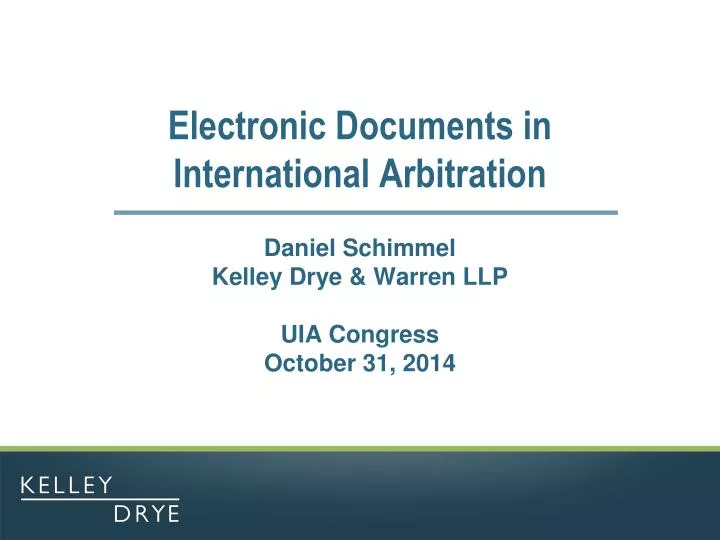 electronic documents in international arbitration