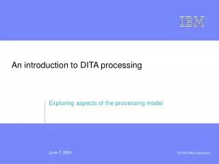 An introduction to DITA processing