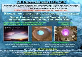 PhD Research Grants JAE-CSIC