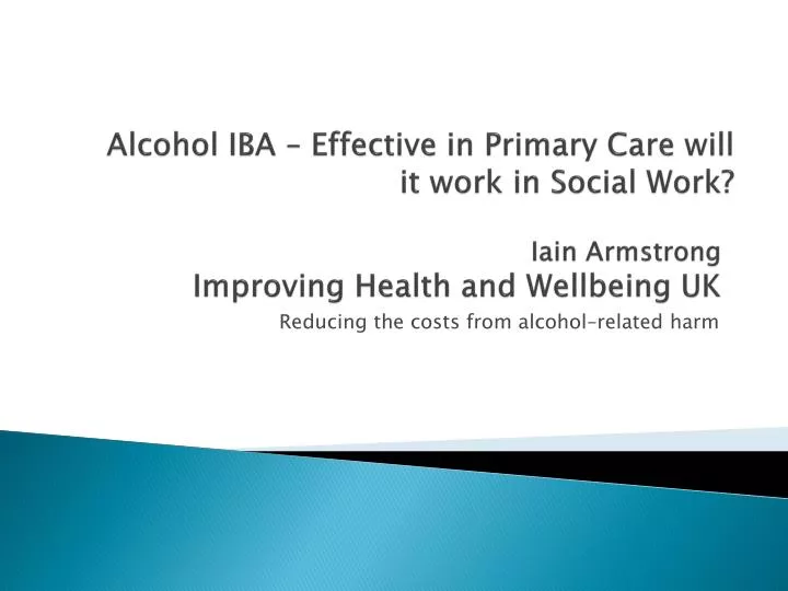 iain armstrong improving health and wellbeing uk