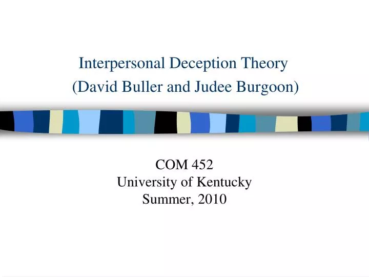 interpersonal deception theory david buller and judee burgoon