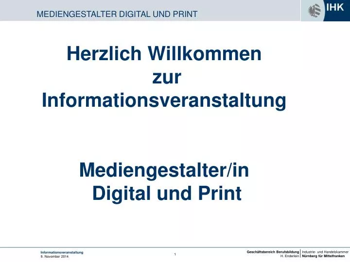 herzlich willkommen zur informationsveranstaltung mediengestalter in digital und print