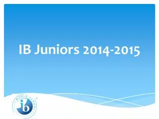 IB Juniors 2014-2015