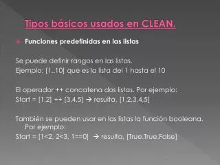tipos b sicos usados en clean