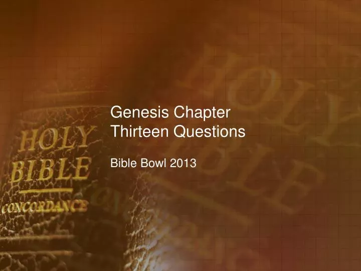 genesis chapter thirteen questions