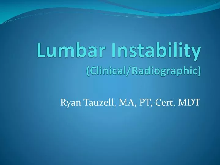 lumbar instability clinical radiographic