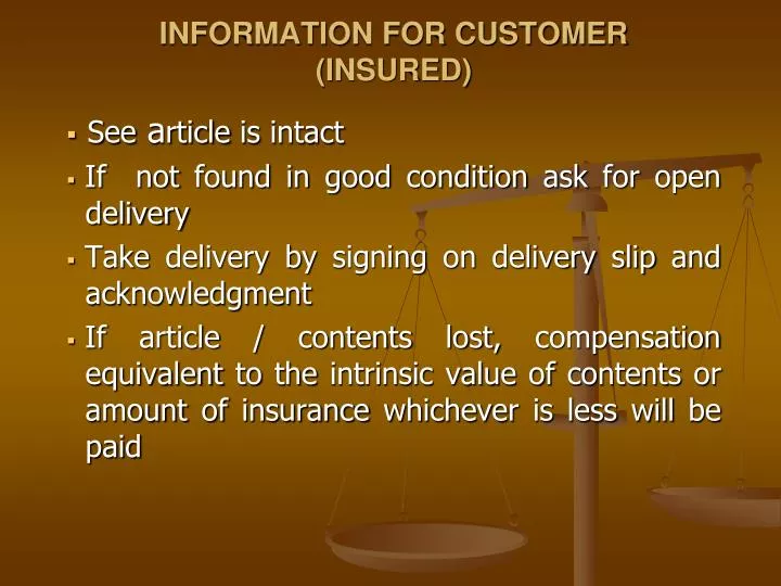 information for customer insured
