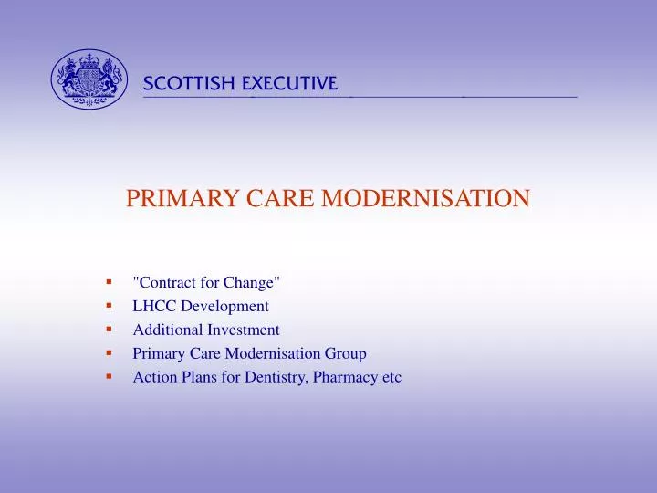 primary care modernisation