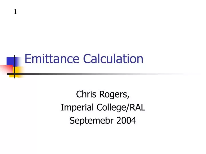 emittance calculation