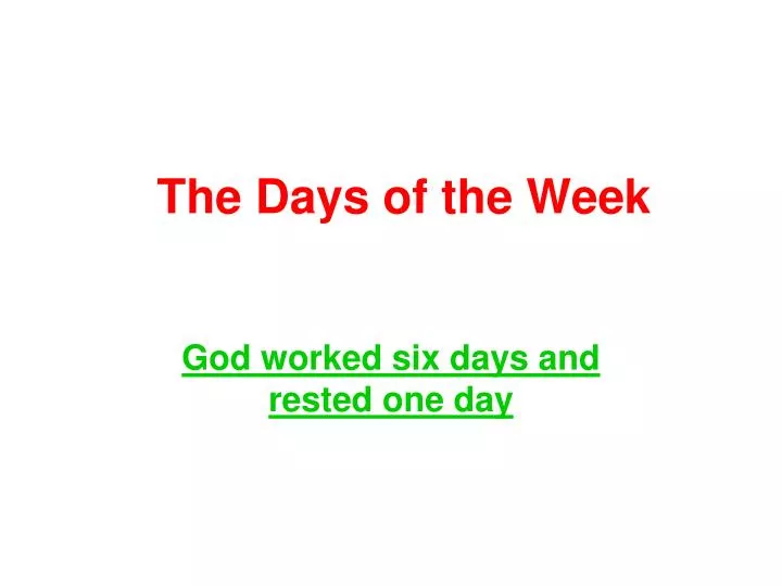 the days of the week