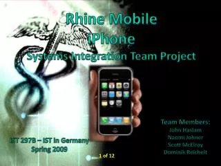 Rhine Mobile iPhone Systems Integration Team Project